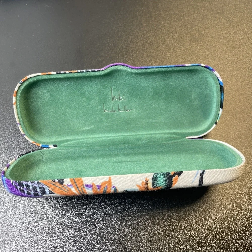 Hiki Nicole Miller Multicolor Floral Clamshell Eyeglasses Case - Picture 8 of 15